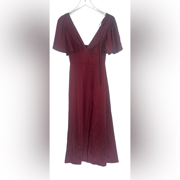 PETAL & PUP CASPER MAXI DRESS - WINE S B709 - Picture 4 of 6